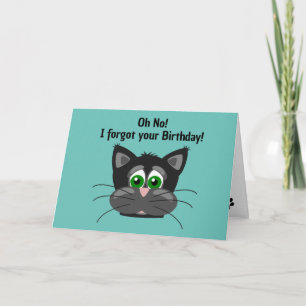 Festividades Cartão de Saudação de Design de Gato Preocupado