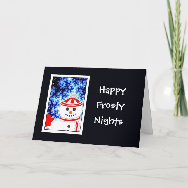 Festividades Cartão de saudação de Design de Neve de FROSTY (Frente)