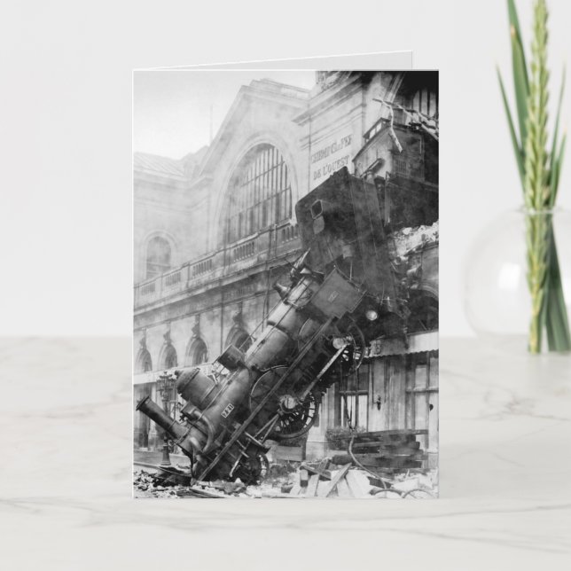 Festividades cartão de saudação de destroços do comboio (Frente)