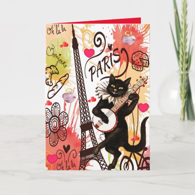 Festividades Cartão de saudação de dia de os namorados Paris Fr (Frente)
