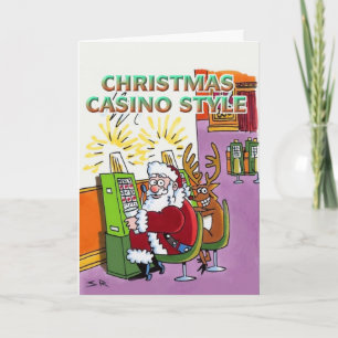 Festividades Cartão de saudação de Estilo de Casino de Natal