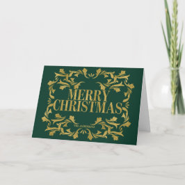 Festividades Cartão de Saudação de Feliz Natal Dourado para o O
