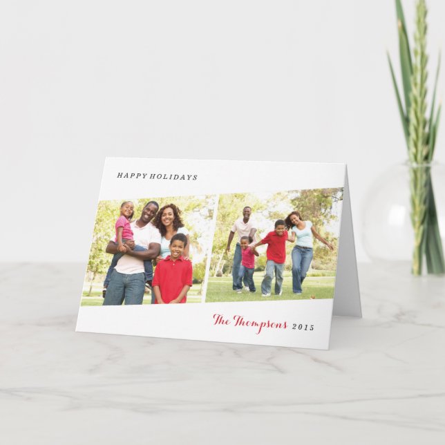 Festividades Cartão de Saudação de Feriado de Diptych - Berry (Frente)