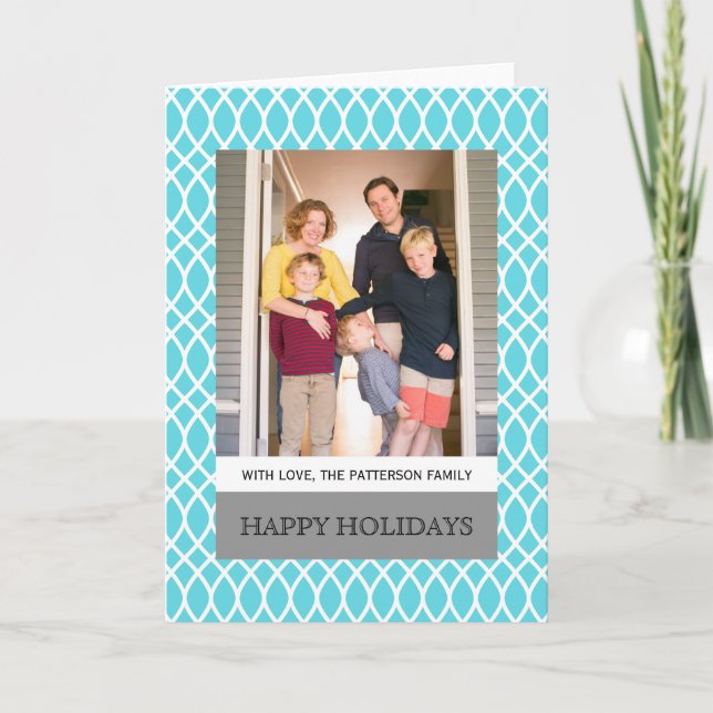 Festividades Cartão de Saudação de Feriado de Lattice Elegante  (Frente)