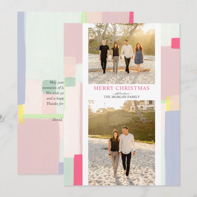 Festividades Cartão de Saudação de Feriado de Natal de Arte Col (Frente/Verso)