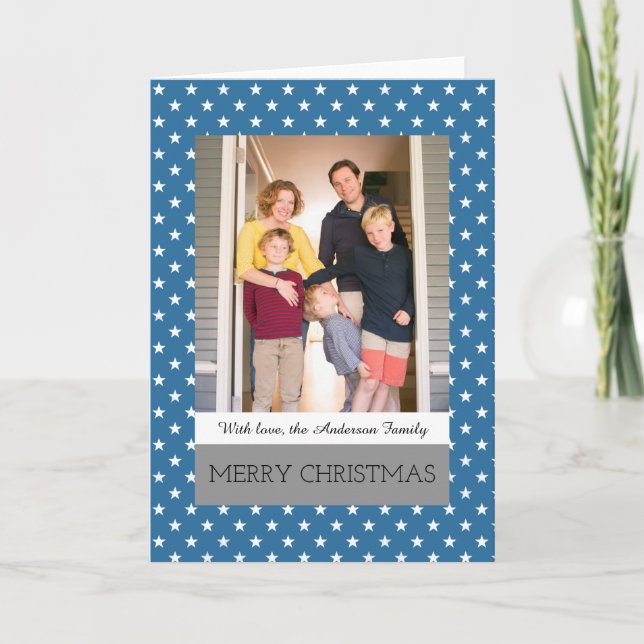 Festividades Cartão de Saudação de Festas Festivas Azul (Frente)