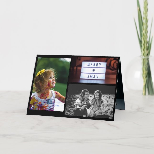 Festividades Cartão de Saudação de Foto da Família Natal (Frente)