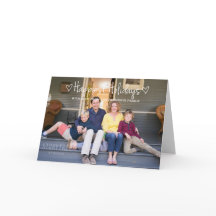 Cartão de Saudação de Foto de Feriados Brancos