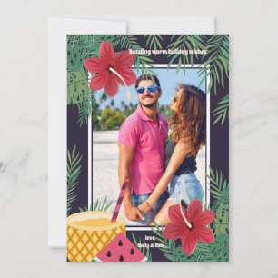 Festividades Cartão de Saudação de Foto do Hibiscus