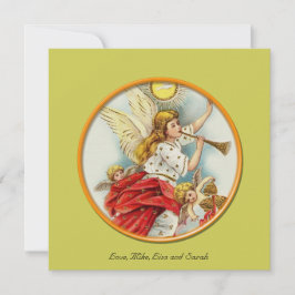 Festividades Cartão de saudação de fotos amarelo de Natal.