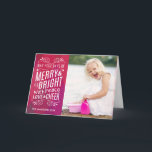Festividades Cartão de saudação de fotos de feriado e Feliz em<br><div class="desc">Cartão de saudação de Feliz e feriado brilhante de Orabella Impressões. Substitua a foto de modelo por uma de suas antes de comprar.</div>