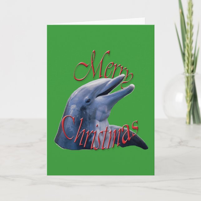 Festividades Cartão de Saudação de Golfinho de Natal (Frente)