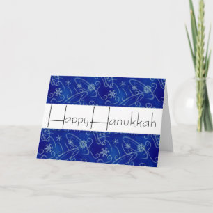Festividades Cartão de Saudação de Hanukkah Feliz Azul de inver