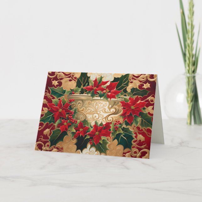 Festividades cartão de saudação de horário de natal (Frente)