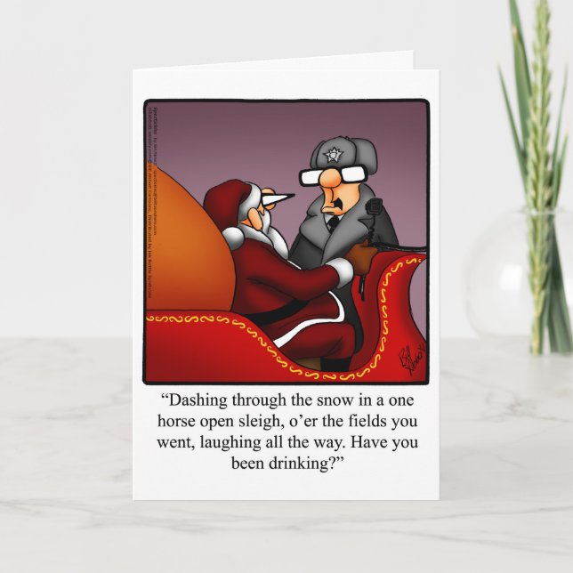 Festividades Cartão de Saudação de Humor de Natal "Dashing Slei (Frente)
