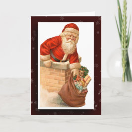 Festividades Cartão de Saudação de Imagem Vintage Santa Claus