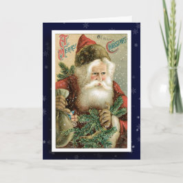 Festividades Cartão de Saudação de Imagem Vintage Santa Claus