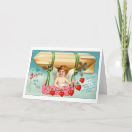 Festividades Cartão de Saudação de Namorados de Aeronave Vintag