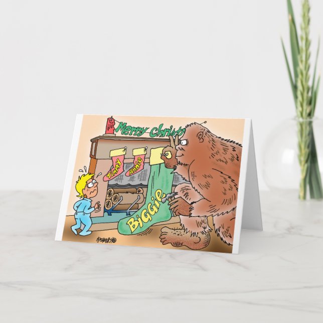 Festividades Cartão de saudação de Natal Bigfoot (Frente)