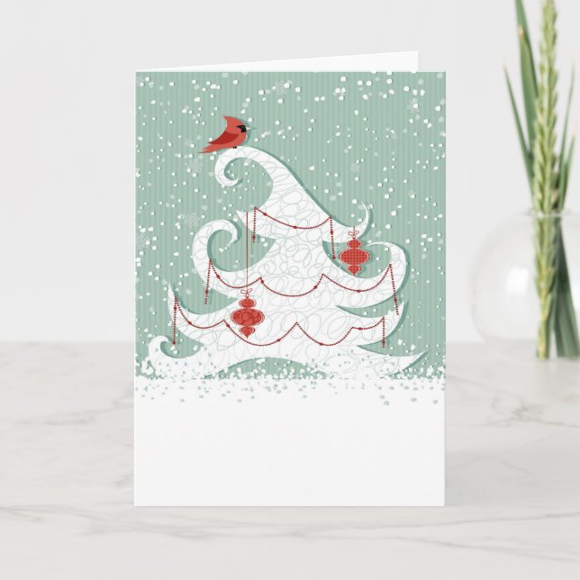 Festividades Cartão de Saudação de Natal Branco (Frente)