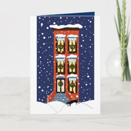 Festividades Cartão de saudação de natal Brownstone