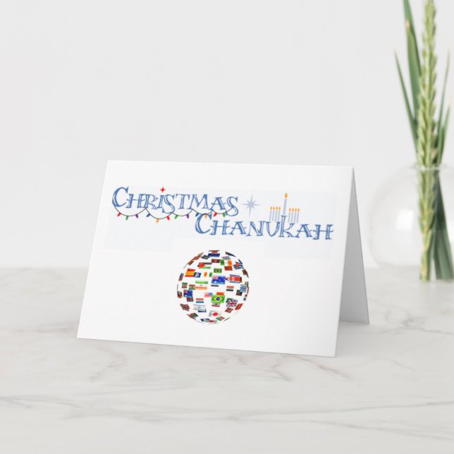 Festividades Cartão de saudação de Natal Chanukah (Frente)