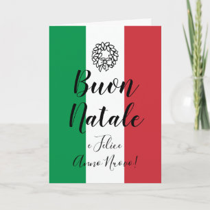 Festividades Cartão de saudação de Natal com bandeira italiana