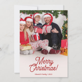 Festividades Cartão de Saudação de Natal com Foto Personalizáve