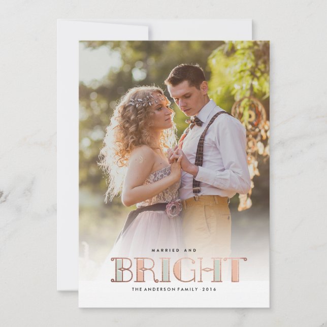 Festividades Cartão de saudação de natal com fotos BRIGHT (Frente)