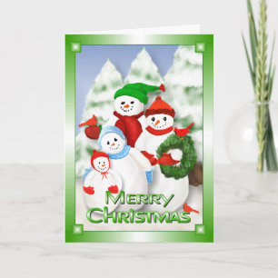 Festividades Cartão de Saudação de Natal da Família Snowman