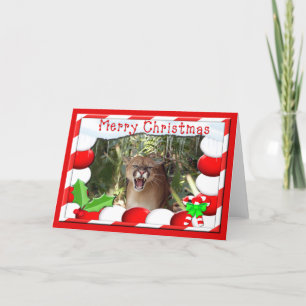 Festividades Cartão de Saudação de Natal de Cougar