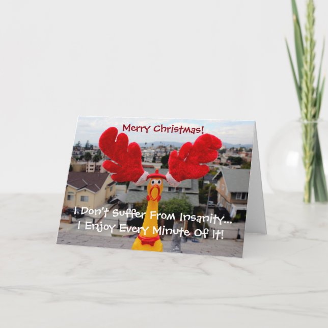 Festividades Cartão de Saudação de Natal de Frango Funky! (Frente)