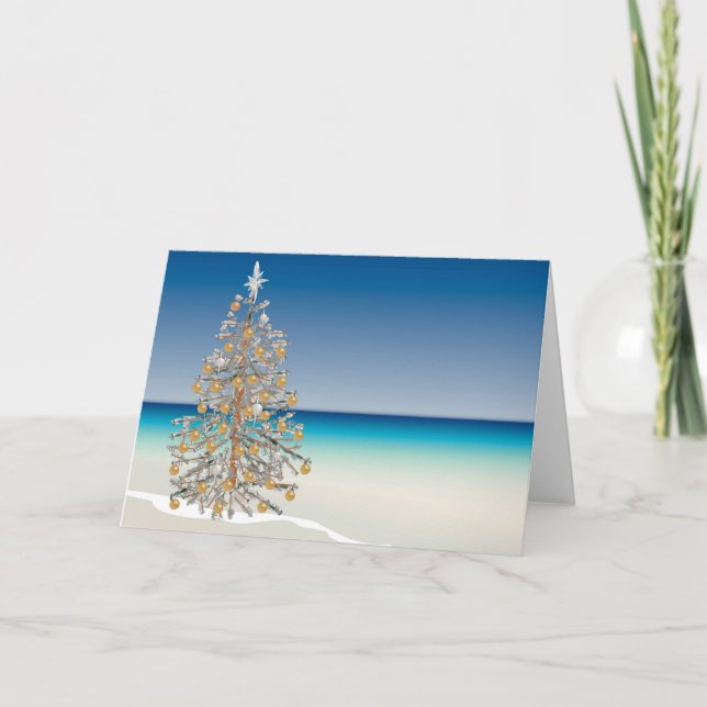 Festividades Cartão de Saudação de Natal de Praia (Frente)