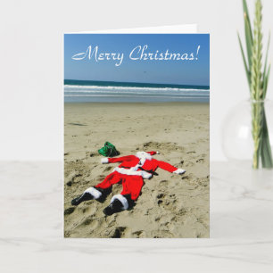 Festividades Cartão de Saudação de Natal de Praia Divertida!