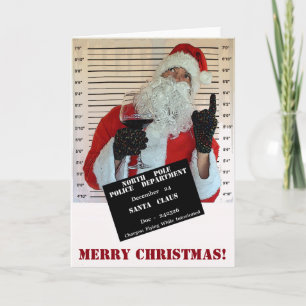 Festividades Cartão de Saudação de Natal de Santa Claus Mugshot