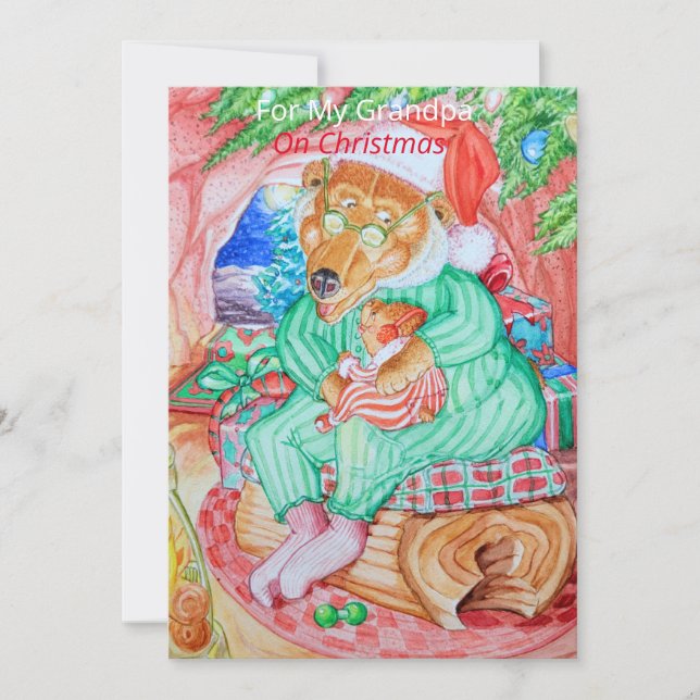 Festividades Cartão de Saudação de Natal do Avô (Frente)