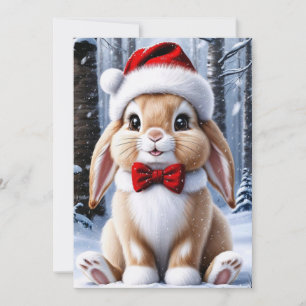 Festividades Cartão de Saudação de Natal do Bunny Hat