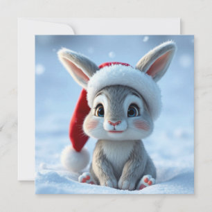 Festividades Cartão de Saudação de Natal do Bunny Hat