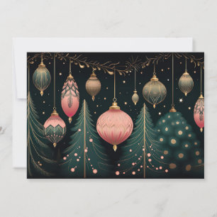 Festividades Cartão de Saudação de Natal Festivo Baubles