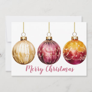 Festividades Cartão de Saudação de Natal Festivo Baubles
