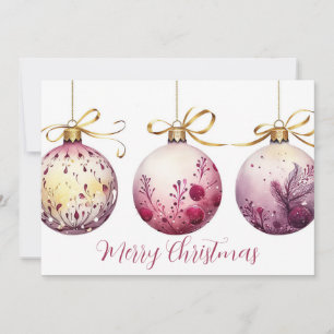 Festividades Cartão de Saudação de Natal Festivo Baubles