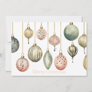 Festividades Cartão de Saudação de Natal Festivo Baubles