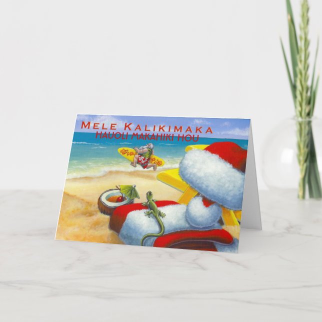 Festividades Cartão de Saudação de Natal Havaiano (Frente)