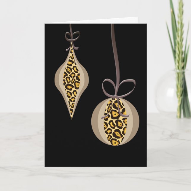 Festividades Cartão de Saudação de Natal Impressão Leopardo (Frente)