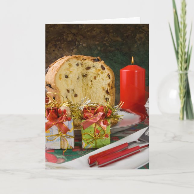 Festividades Cartão de Saudação de Natal Panettone (Frente)