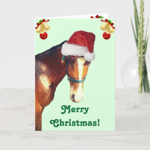 Festividades Cartão de Saudação de Natal para Cavalos Bonitos