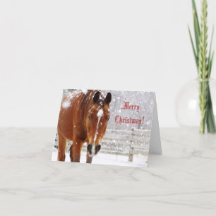 Festividades Cartão de Saudação de Natal para Horse de Winter B