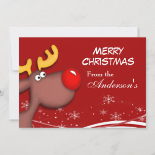 Festividades Cartão de Saudação de Natal Rudolf
