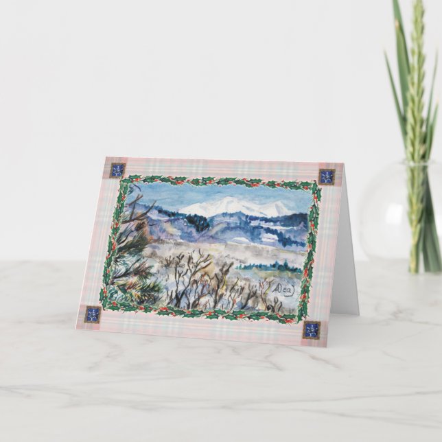 Festividades Cartão de Saudação de Natal Snowy Colorado (Frente)