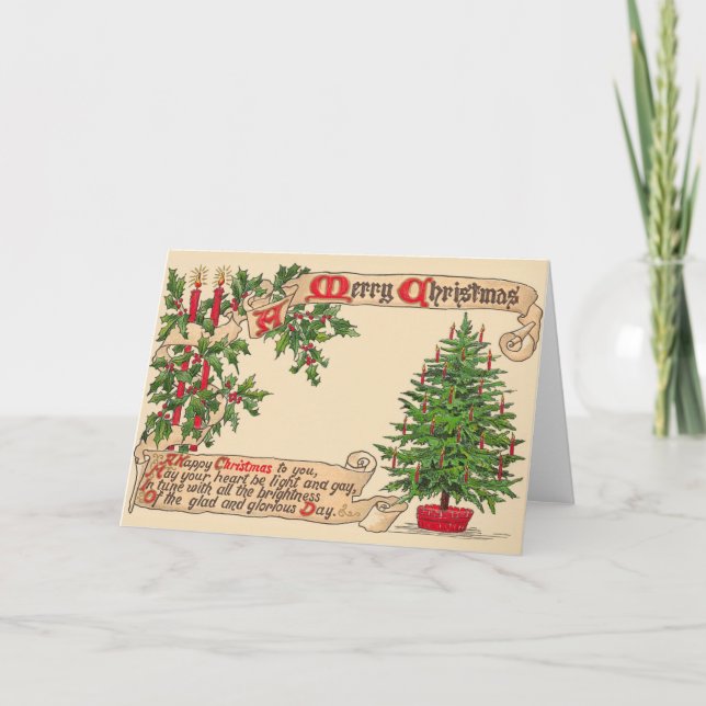 Festividades Cartão de Saudação de Natal Vitoriano (Frente)
